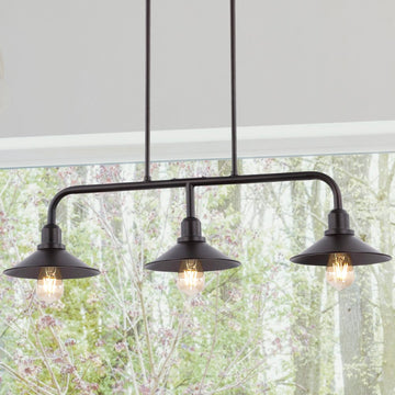 Cade 34.25" Metal Farmhouse Industrial LED Pendant - JONATHAN Y